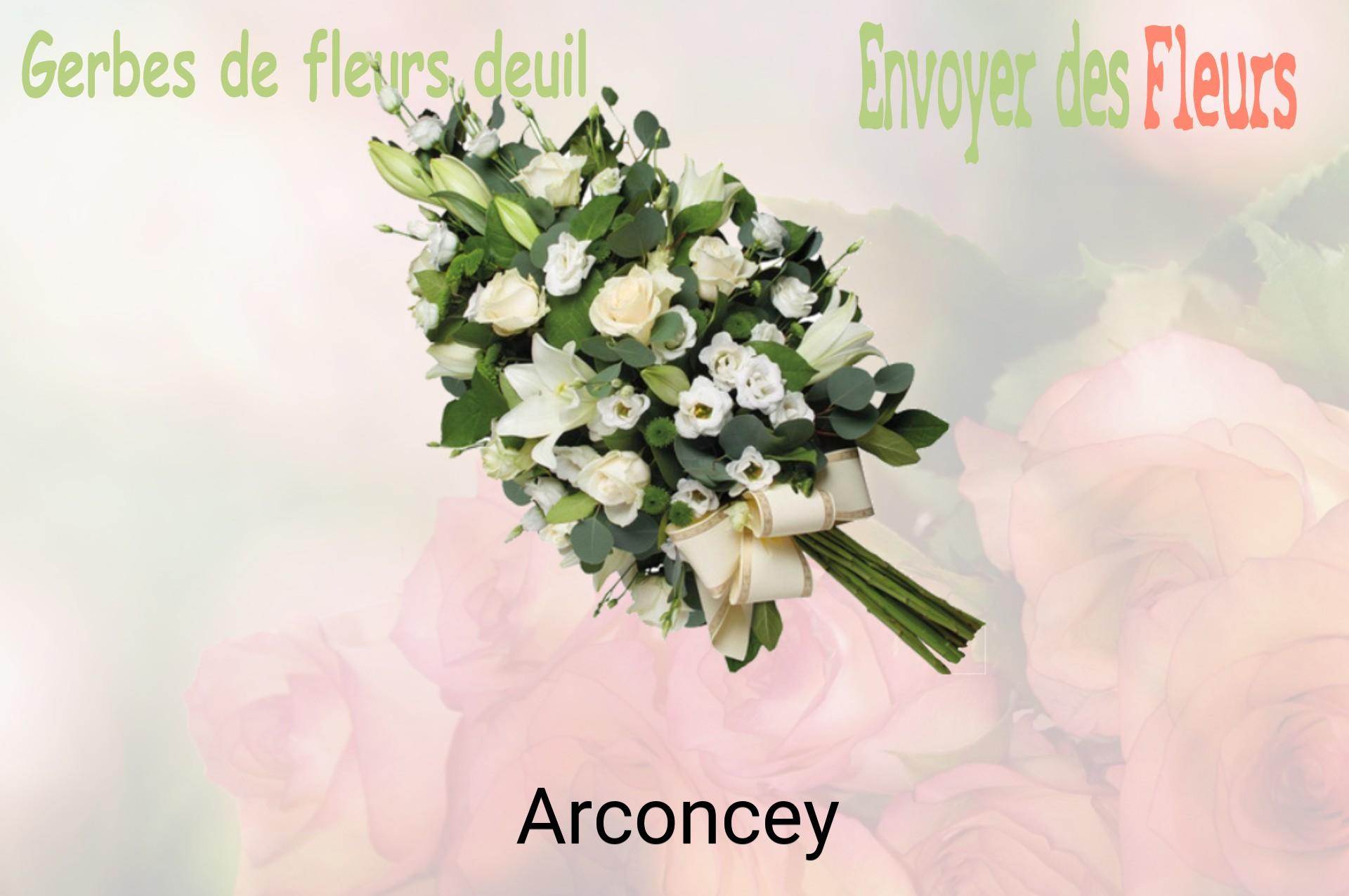 Gerbe de fleurs de deuil livrée à Arconcey